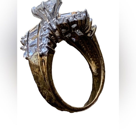 Thailand Cubic Zirconia Gold Plated Dinner Ring Woman’s Jewelry Cocktail Ring - Picture 2 of 8